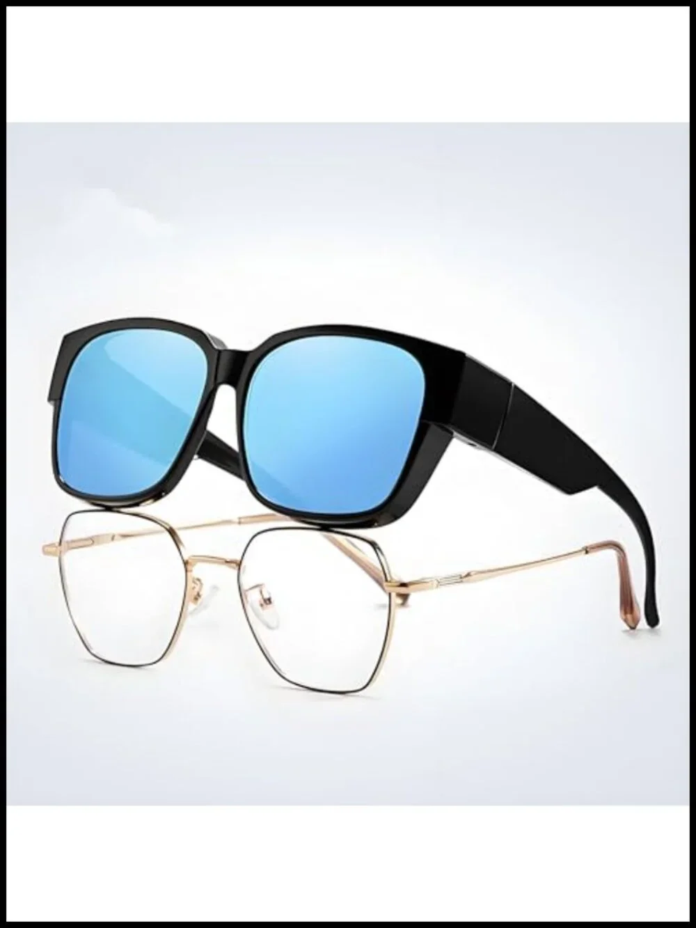 Polarized Clip On Sunglasses Fit Over Glasses Flip Up Driving Fishing
